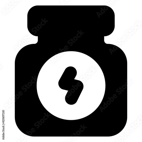 
A supplement bottle in glyph icon

