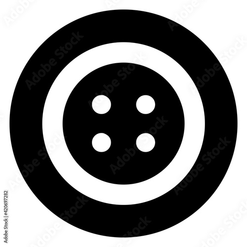
A sewing button glyph icon


