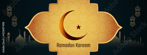 Ramadan Kareem religious islamic festival banner design