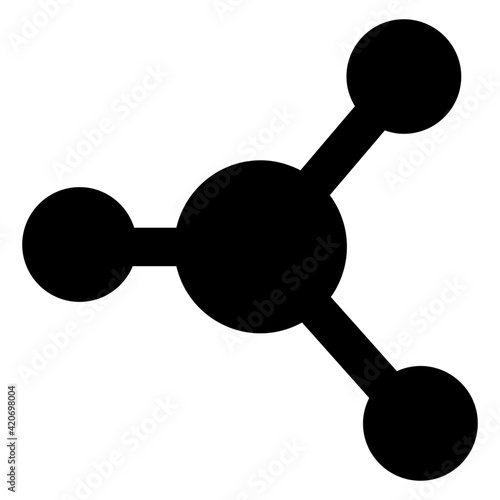 
Glyph icon of molecules editable vector 

