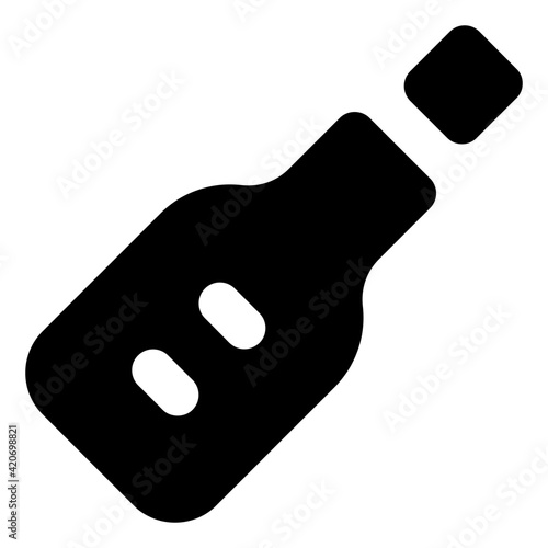 
Glyph editable icon of wine bottle 

