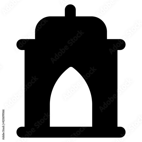 
Trendy unique icon of historic gate in glyph style 

