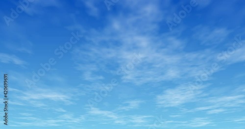 澄んだ青空にゆっくり流れる雲の風景