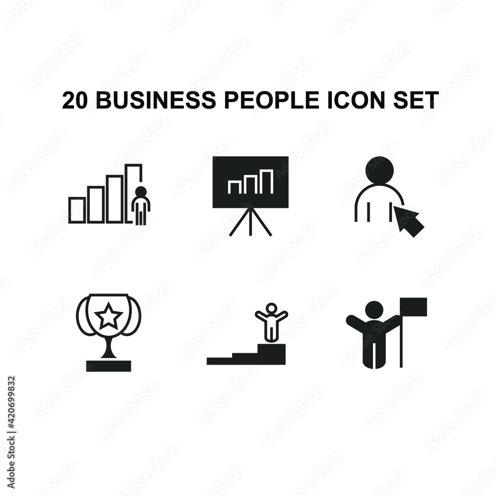business people set icon, isolated business people set sign icon, vector illustration business people set icon, isolated business people set sign icon, vector illustration
