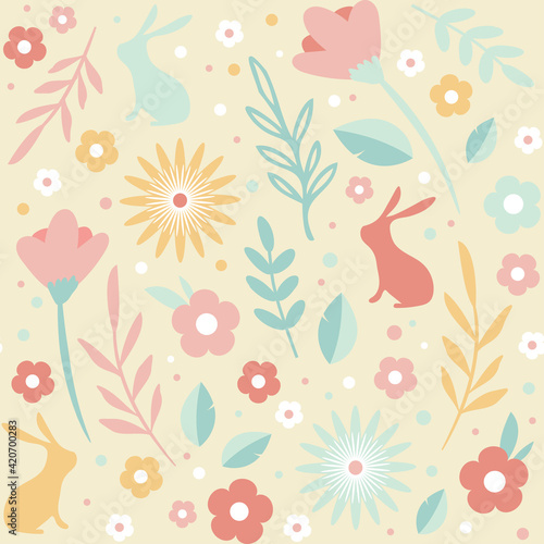 easter seamless patterns. Spring pattern for banners, posters, cover design templates, social media stories wallpapers and greeting cards. © jennylipmic