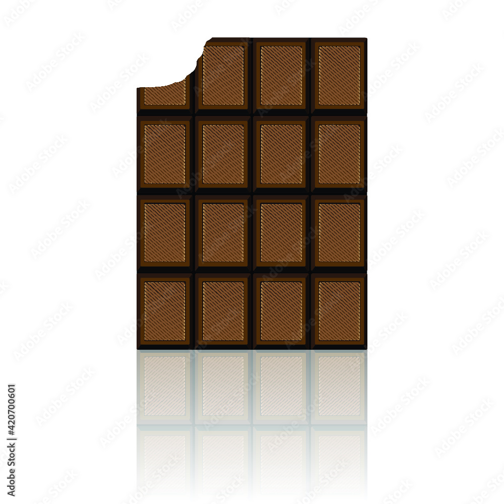Dark chocolate bar isolated on white Dark chocolate bar isolated on white