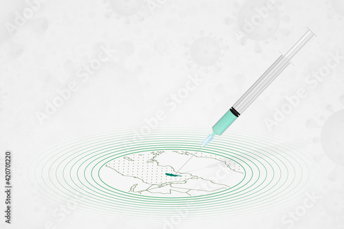 Cyprus vaccination concept, vaccine injection in map of Cyprus. Vaccine and vaccination against coronavirus, COVID-19.