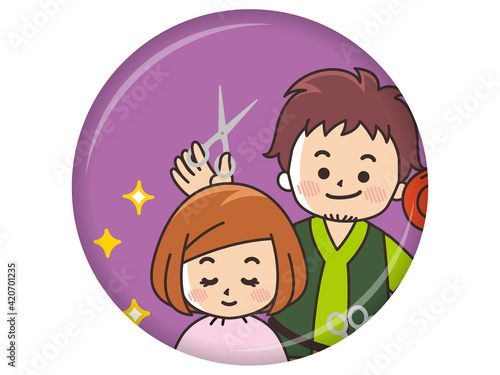 美容師の男性と女性客