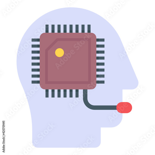 
Microprocessor in flat icon, editable vector 

