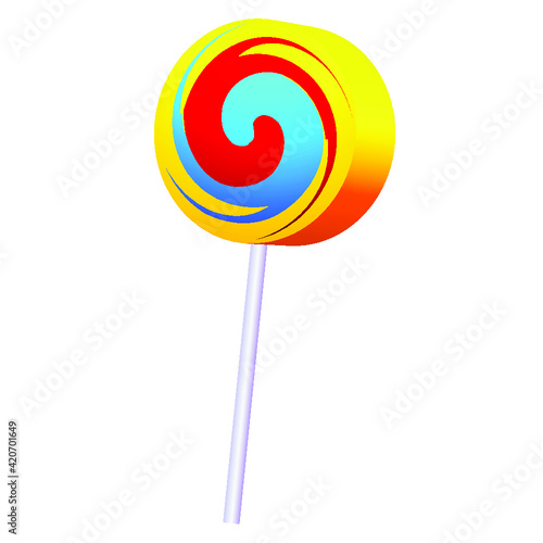 Colorful lollipop isolated on the white background
