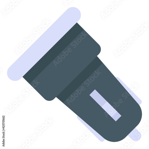 
Trendy flat design icon of car charger 

