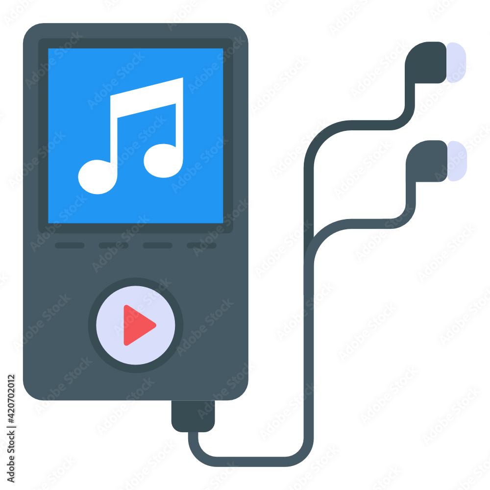 Trendy mp3 player in flat icon
Trendy mp3 player in flat icon
