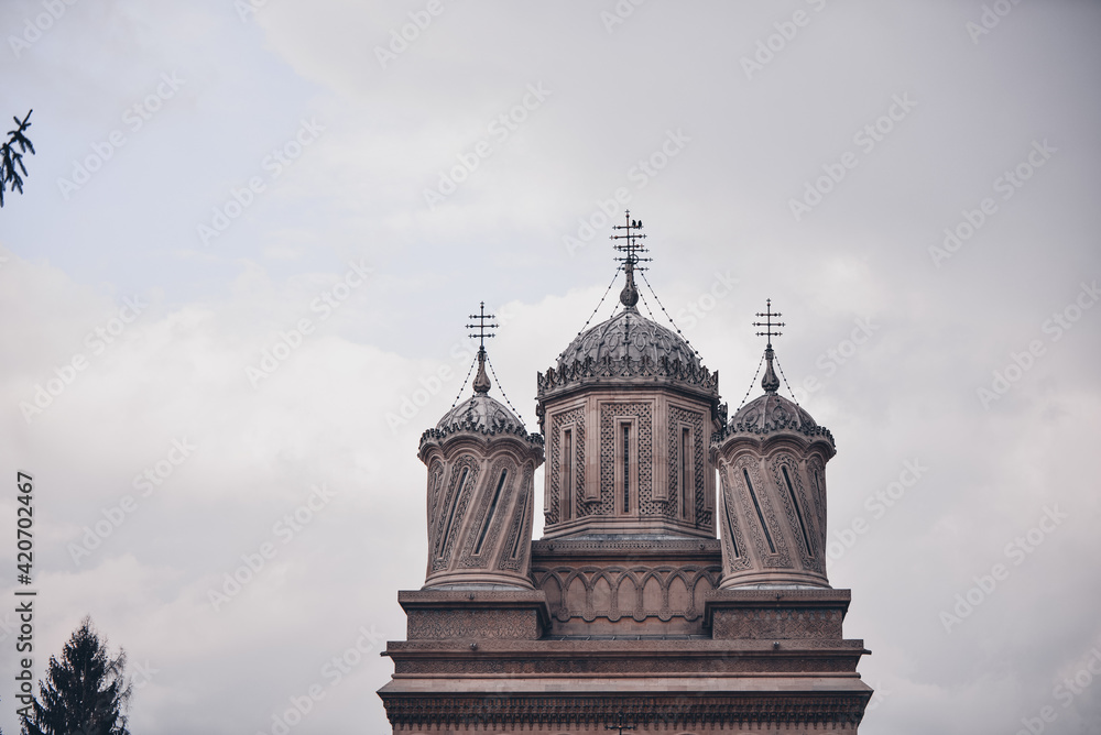 Arges Monastery a necropolis for the royal family. unique architecture on the historic orthodox building Arges Monastery a necropolis for the royal family. unique architecture on the historic orthodox building
