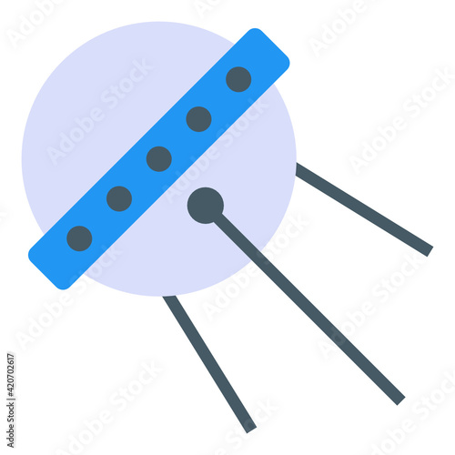 
Sputnik in flat icon, editable vector 

