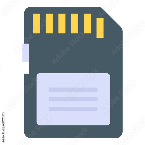 
Sd card in flat icon 

