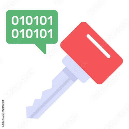 
Trendy flat icon of digital encryption 

