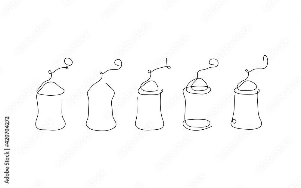 One line art style manual coffee grinder. Abstract creative food in minimalism design. Hand drawn vector illustration. One line art style manual coffee grinder. Abstract creative food in minimalism design. Hand drawn vector illustration.