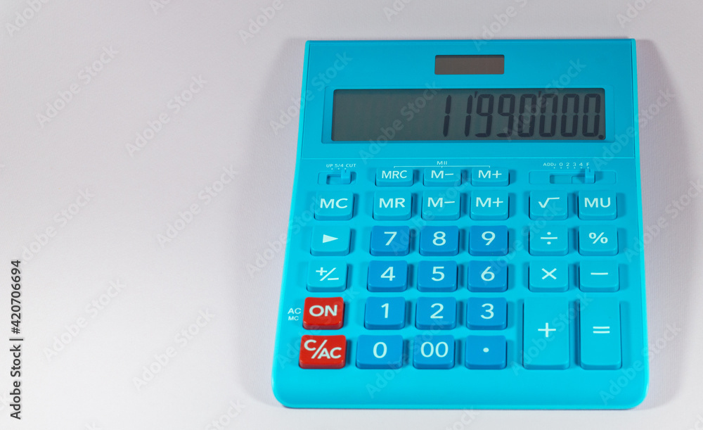 ocean blue calculator on white background ocean blue calculator on white background