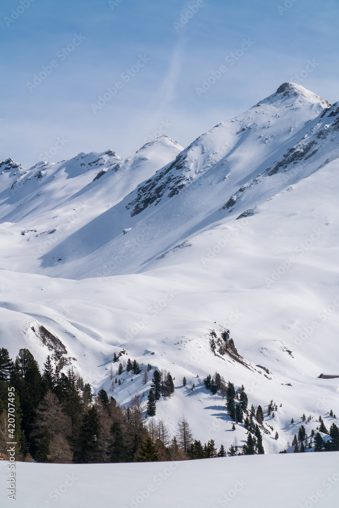 beautiful view of the snow capped alps, the hohe tauern in austria on a sunny spring day beautiful view of the snow capped alps, the hohe tauern in austria on a sunny spring day