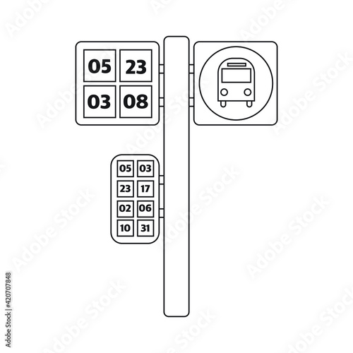Bus stop line icon vector © valvectors