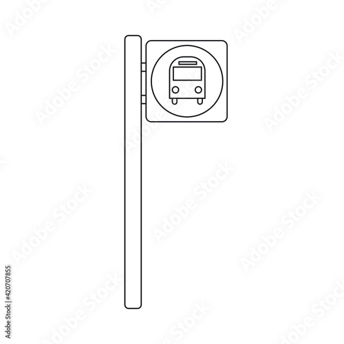 Bus stop line icon vector