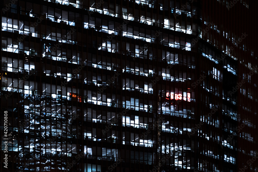 Modern office building at night Modern office building at night