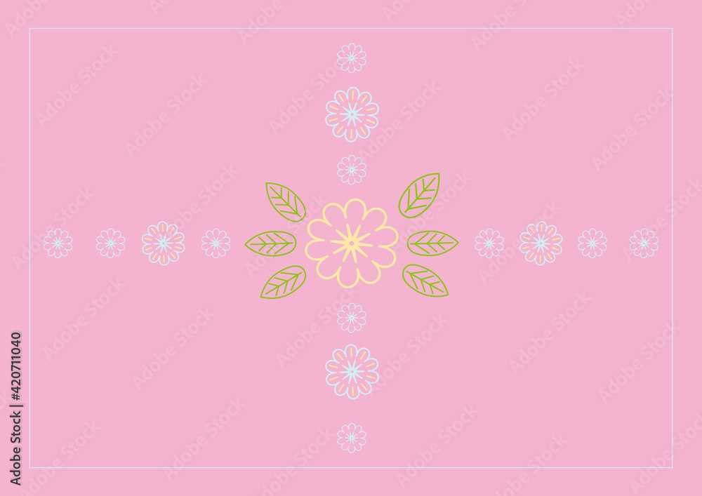 Line Art Flowers Geometric Graphics Background