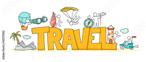 concept with little people and word Travel