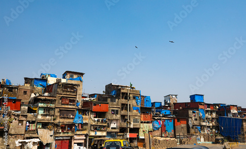 mumbai Asia biggest slum Dharavi, landscape view of dharavi, maharashtra photo