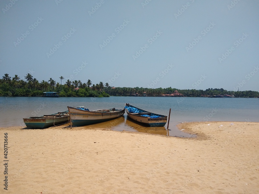 boats on the beach, Pozhiyoor Thiruvananthapuram Kerala