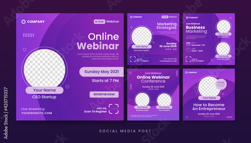 Online webinar social media post template