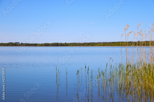 View of a large lake on a sunny day.
