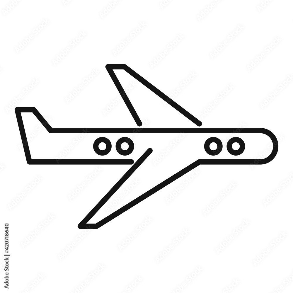 Tourism plane icon, outline style Tourism plane icon, outline style