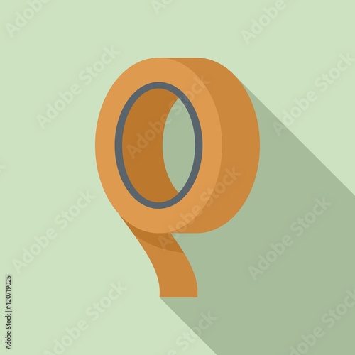 Adhesive tape icon, flat style