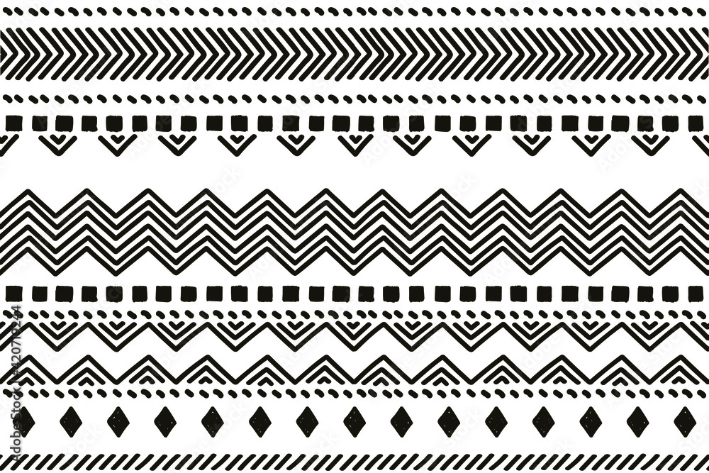 Ethnic vector seamless pattern. Tribal geometric background, boho motif, maya, aztec ornament illustration. rug textile print texture