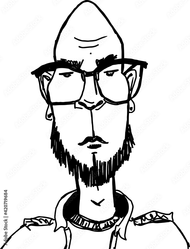 vector illustration of young stylish man in glasses vector illustration of young stylish man in glasses