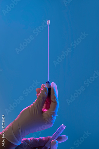 Cotton stick for buccal swab photo