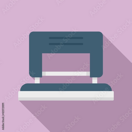 School hole puncher icon, flat style