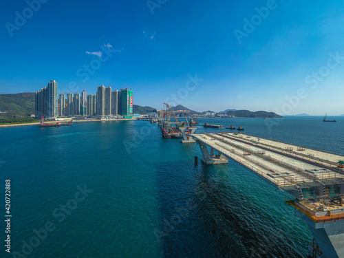 Construction of Cross Bay Link, Tseung Kwan O, Hong Kong © YiuCheung