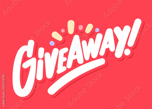 Giveaway. Vector handwritten lettering banner.