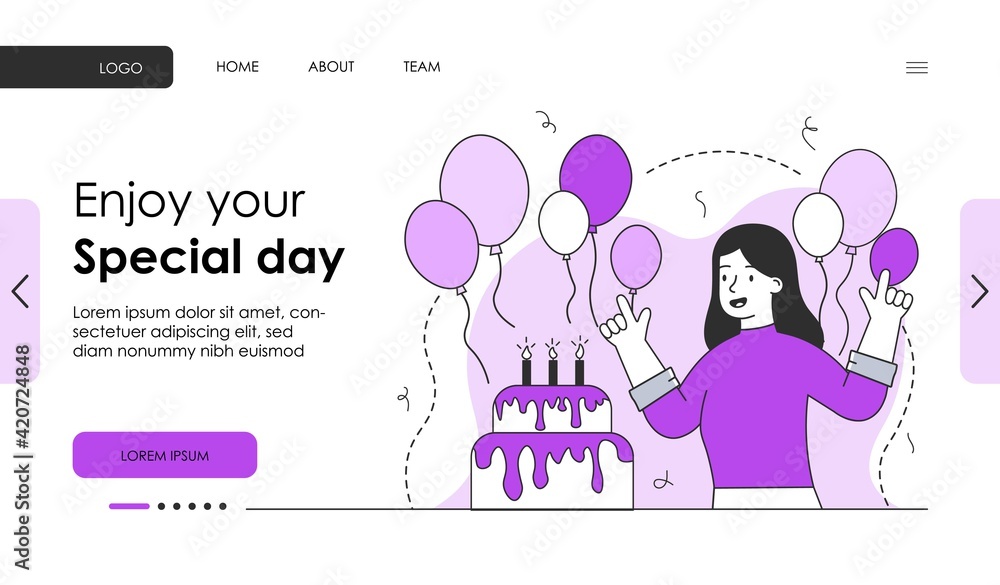 Female holding balloons and ready blow out cake Female holding balloons and ready blow out cake