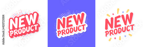 New product. Vector lettering icons set. photo