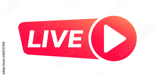 Live stream icon or button. Online broadcast logo. Vector illustration.