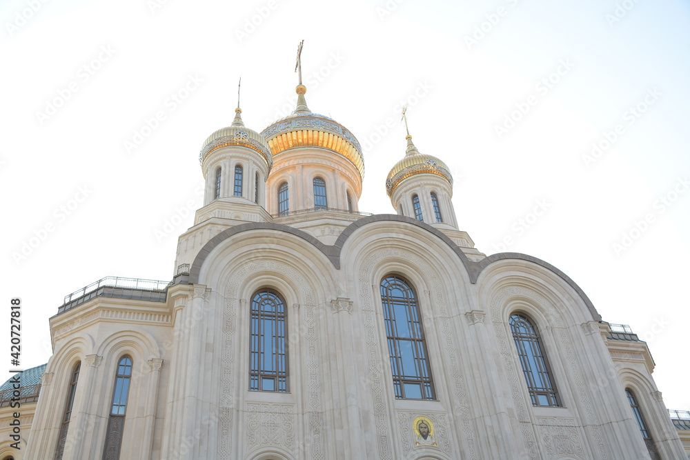Fototapeta premium MOSCOW, RUSSIA - 18 OCTOBER, 2018: Beautiful view of Sretensky Monastery