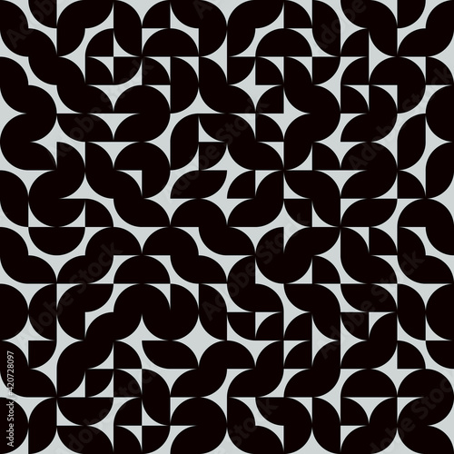 Black Quarters Abstract Pattern. Vector Black Pattern.
