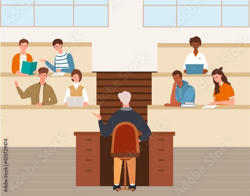 Higher education, high school lecture concept