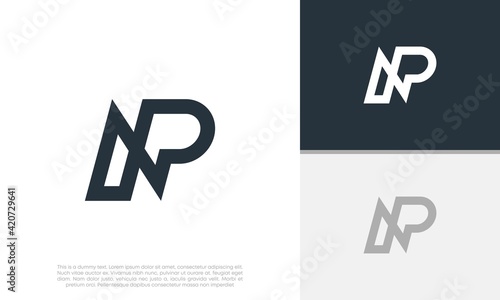 Initial NP logo design. Initial Letter Logo.