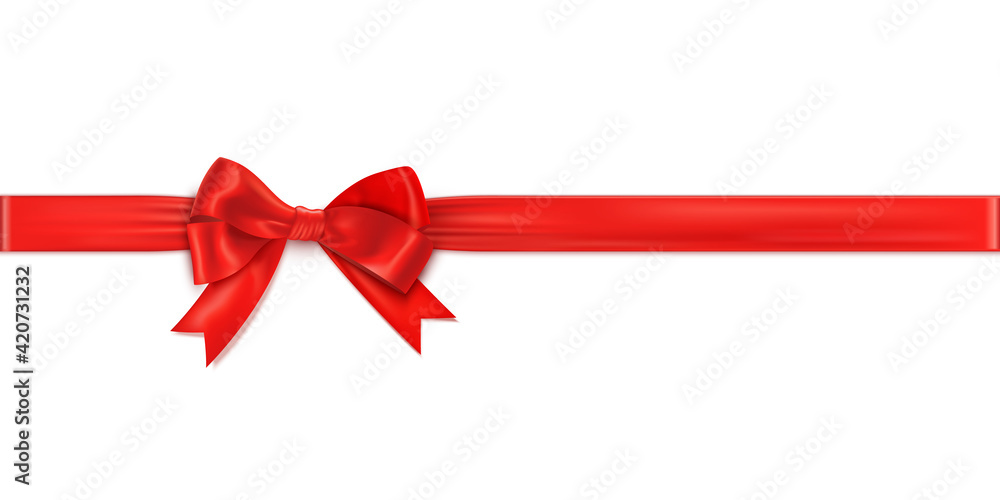 Realistic satin ribbon on white background. Realistic satin ribbon on white background.