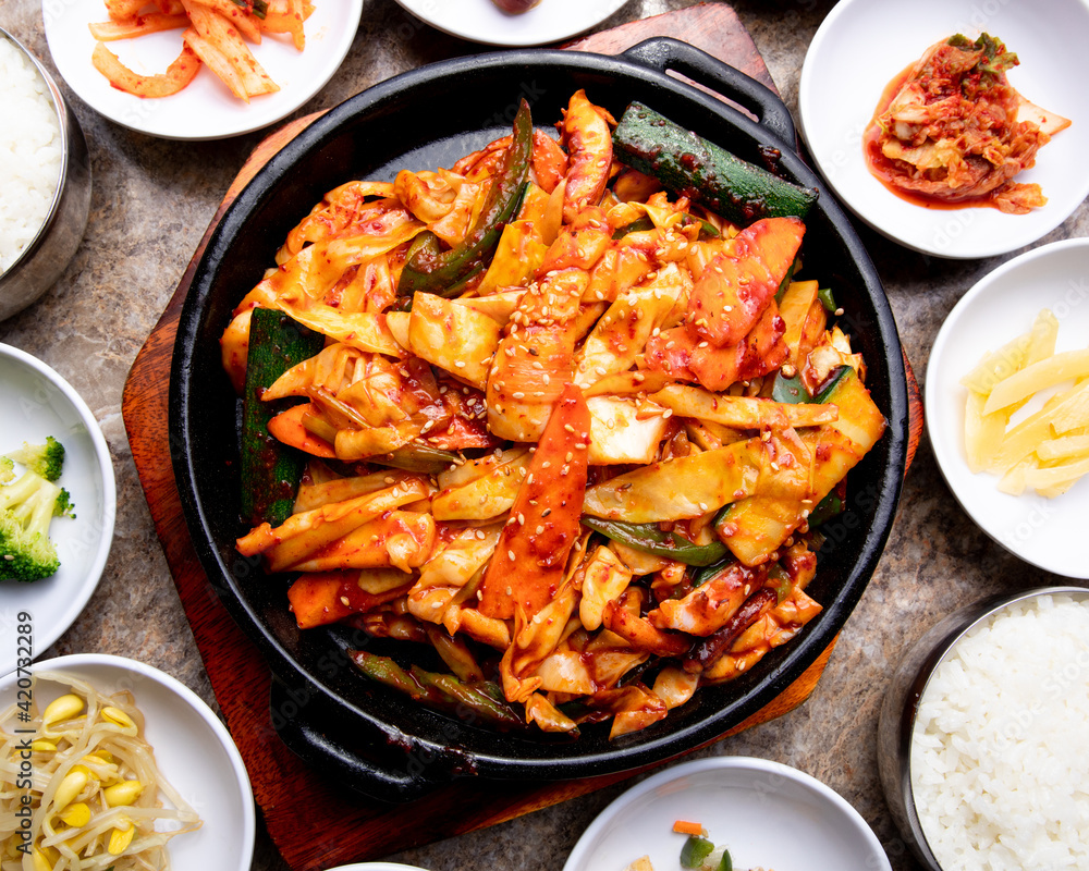 Korean spicy stir fried squid Korean spicy stir fried squid