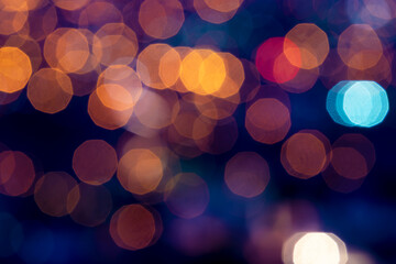 Blurred abstract lights with yellow and blue tones